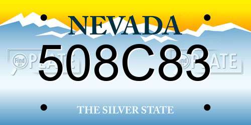 508C83 Nevada License Plate