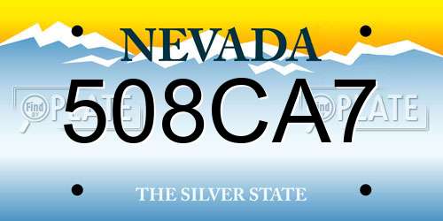 508CA7 Nevada License Plate