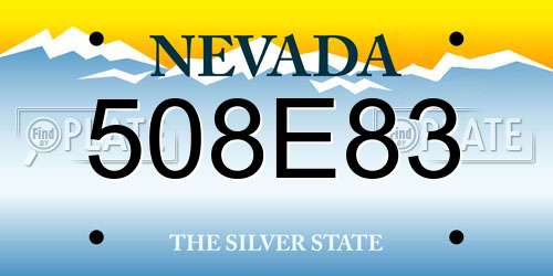 508E83 Nevada License Plate