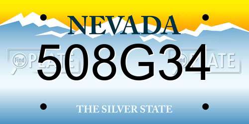 508G34 Nevada License Plate