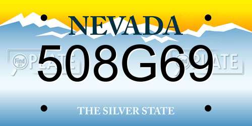 508G69 Nevada License Plate