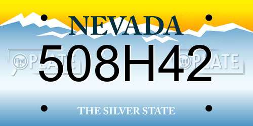 508H42 Nevada License Plate