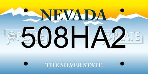 508HA2 Nevada License Plate