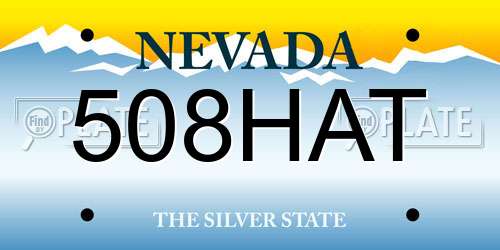 508HAT Nevada License Plate