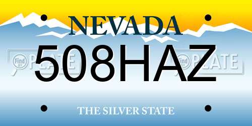 508HAZ Nevada License Plate