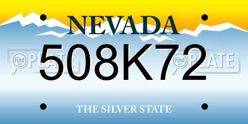 508K72 Nevada License Plate