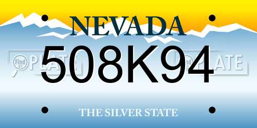 508K94 Nevada License Plate