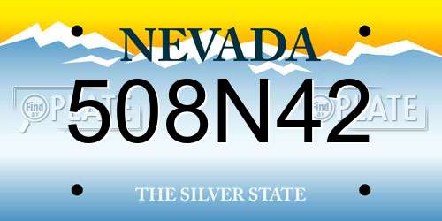 508N42 Nevada License Plate