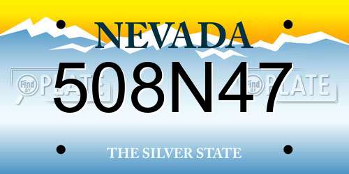 508N47 Nevada License Plate