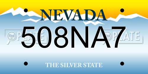 508NA7 Nevada License Plate