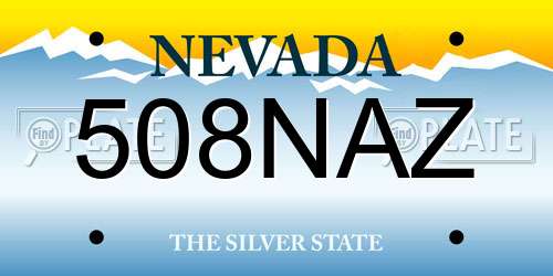 508NAZ Nevada License Plate