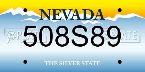 508S89 Nevada License Plate