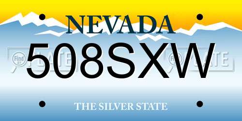 508SXW Nevada License Plate