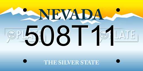 508T11 Nevada License Plate