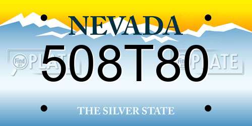 508T80 Nevada License Plate