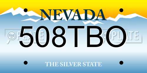 508TBO Nevada License Plate