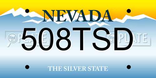 508TSD Nevada License Plate