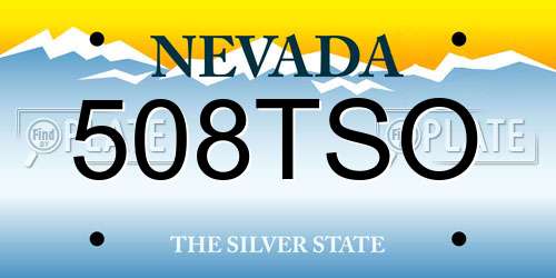 508TSO Nevada License Plate