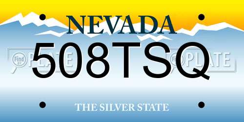 508TSQ Nevada License Plate