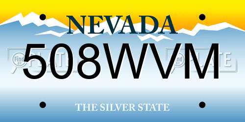 508WVM Nevada License Plate
