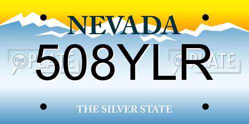 508YLR Nevada License Plate