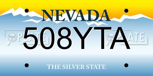 508YTA Nevada License Plate