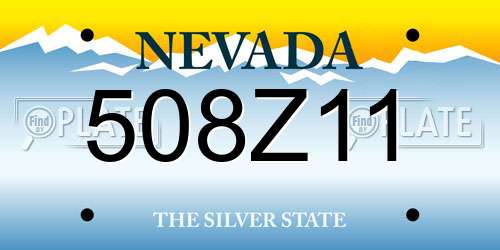 508Z11 Nevada License Plate