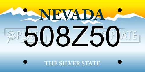 508Z50 Nevada License Plate