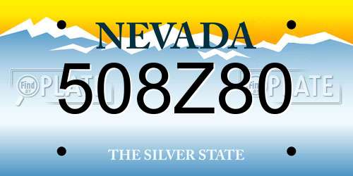 508Z80 Nevada License Plate