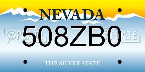 508ZB0 Nevada License Plate