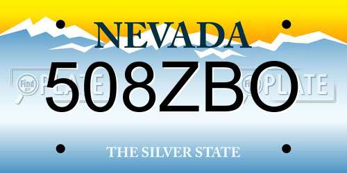508ZBO Nevada License Plate
