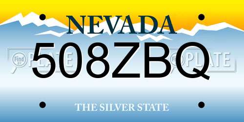 508ZBQ Nevada License Plate