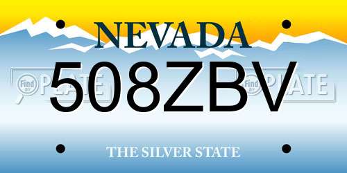 508ZBV Nevada License Plate