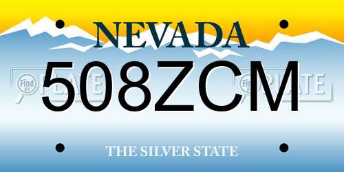 508ZCM Nevada License Plate