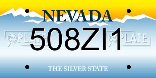 508ZI1 Nevada License Plate