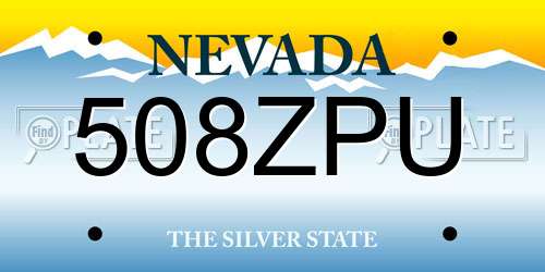 508ZPU Nevada License Plate