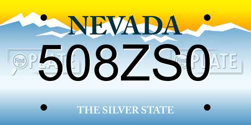 508ZS0 Nevada License Plate