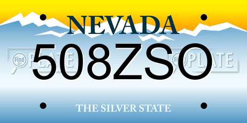 508ZSO Nevada License Plate
