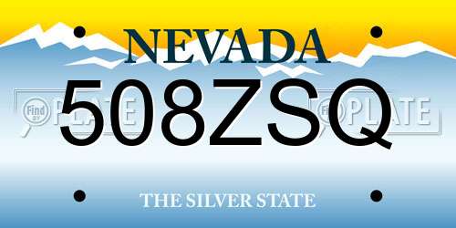 508ZSQ Nevada License Plate