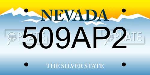 509AP2 Nevada License Plate