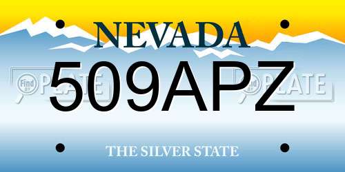 509APZ Nevada License Plate