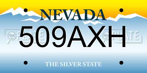 509AXH Nevada License Plate