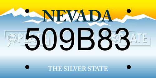 509B83 Nevada License Plate