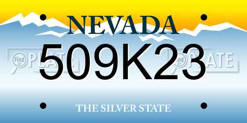 509K23 Nevada License Plate