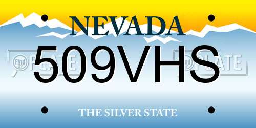 509VHS Nevada License Plate