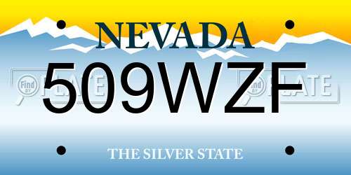 509WZF Nevada License Plate