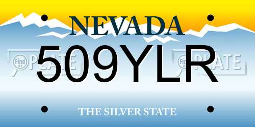 509YLR Nevada License Plate