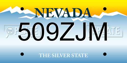 509ZJM Nevada License Plate