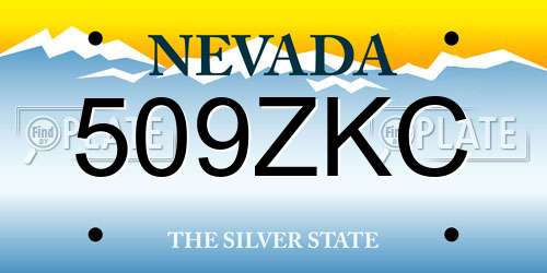 509ZKC Nevada License Plate