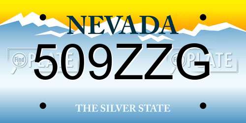 509ZZG Nevada License Plate